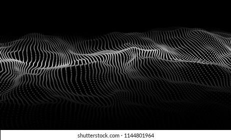 Abstract digital wave particle. Abstract music background. Futuristic point wave. Big data. Vector illustration.
