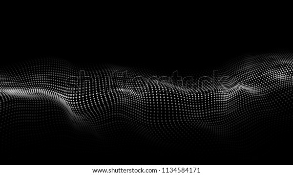 Abstract digital\
wave particle. Abstract music background. Futuristic point wave.\
Big data. Vector\
illustration.