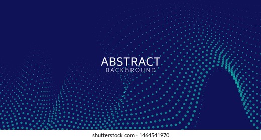 Abstract digital wave particle on blue background. Big data visualization concept. Vector Illsutration.