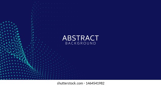 Abstract digital wave particle on blue background. Big data visualization concept. Vector Illsutration.