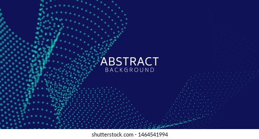 Abstract digital wave particle on blue background. Big data visualization concept. Vector Illsutration.