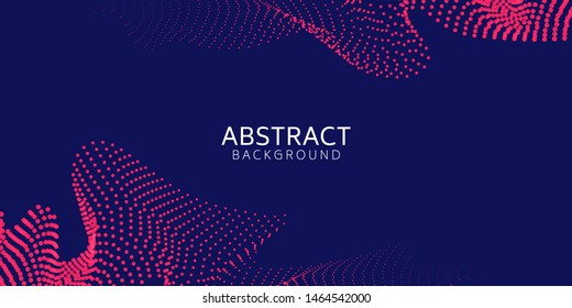 Abstract digital wave particle on blue background. Big data visualization concept. Vector Illsutration.