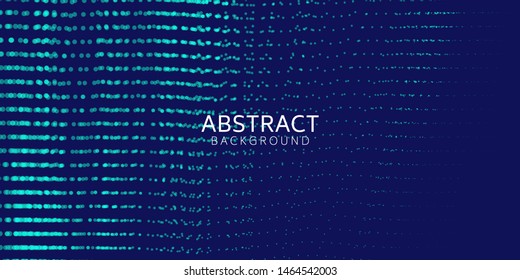 Abstract digital wave particle on blue background. Big data visualization concept. Vector Illsutration.