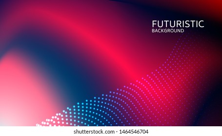 Abstract digital wave particle on blue background. Big data visualization concept. Vector Illsutration.