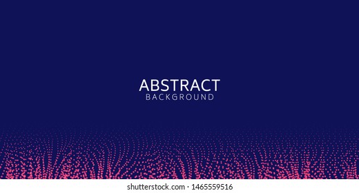 Abstract digital wave particle on blue background. Big data visualization concept. Vector Illsutration.