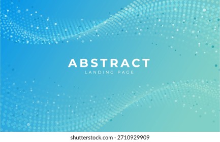 Partícula de onda digital abstrata sobre fundo azul. Conceito de visualização de Big Data. Ilustração de vetor.