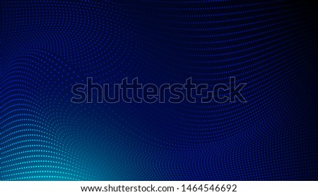 Abstract digital wave particle on blue background. Big data visualization concept. Vector Illsutration.