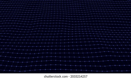 Abstract digital wave of particles. 3d futuristic background illustration. Digital background. Vector illustration