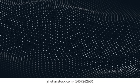 Abstract digital wave of particles. Futuristic point wave. Technology background vector. 3d.
