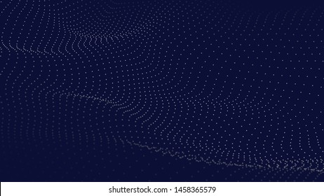 Abstract digital wave of particles. Futuristic point wave. Technology background vector. 3d.