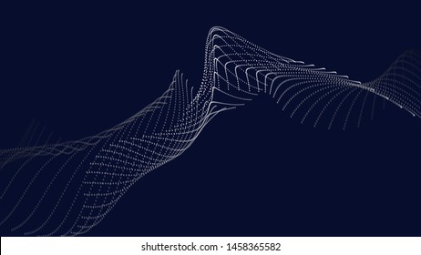 Abstract digital wave of particles. Futuristic point wave. Technology background vector. 3d.
