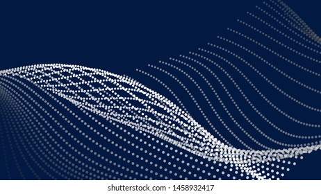 Abstract digital wave of particles. Futuristic point wave. Technology background vector. 3d.