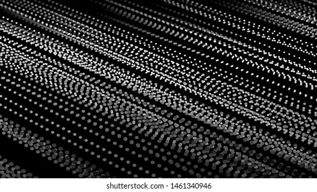 Abstract digital wave of particles. Futuristic point wave. Technology background vector.  Vector illustration