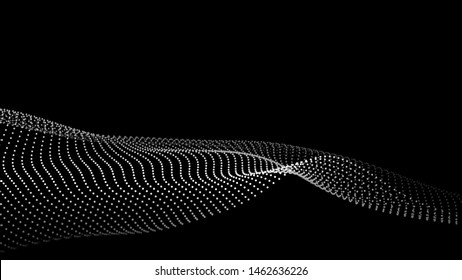 Abstract digital wave of particles. Futuristic point wave. Technology background vector.  Vector illustration