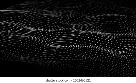 Abstract digital wave of particles. Futuristic point wave. Technology background vector. 3d.