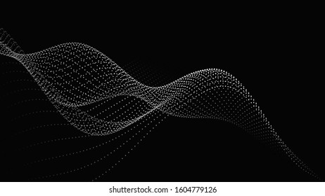Abstract digital wave of particles. Futuristic point wave. Technology background vector. Vector illustration