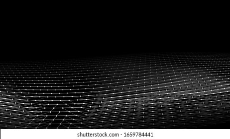 Abstract digital wave of particles. Futuristic point wave. Technology background vector. Vector illustration