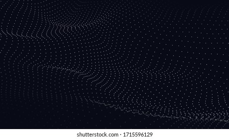 Abstract digital wave of particles. Futuristic point wave. Technology background vector. Vector illustration