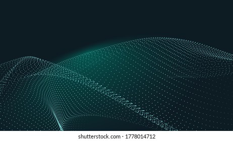 Resumen de la ola digital de partículas. Ola de punto futurista. Vector de fondo de tecnología. Ilustración del vector