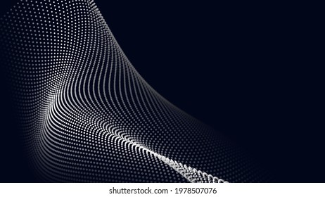 Abstract digital wave of particles. Futuristic point wave. Technology background vector. Vector illustration	