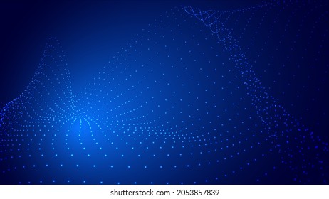 Abstract digital wave of particles. Futuristic point wave. Technology background vector. Vector illustration	