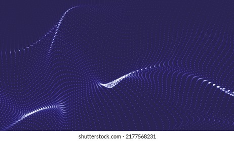 Abstract digital wave of particles. Futuristic point wave. Technology background vector. 3D rendering.