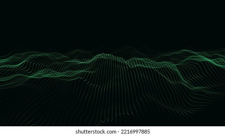 Abstract digital wave of particles. Futuristic point wave. Technology background vector. Vector illustration.