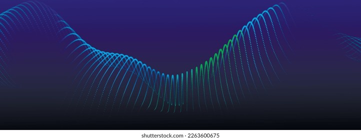 Abstract digital wave of particles. Futuristic point wave. Technology background vector. 3D rendering.