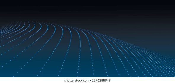Abstract digital wave of particles. Futuristic point wave. Technology background vector. 3D rendering.