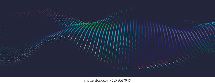 Abstract digital wave of particles. Futuristic point wave. Technology background vector. 3D rendering.