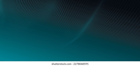 Abstract digital wave of particles. Futuristic point wave. Technology background vector. 3D rendering.