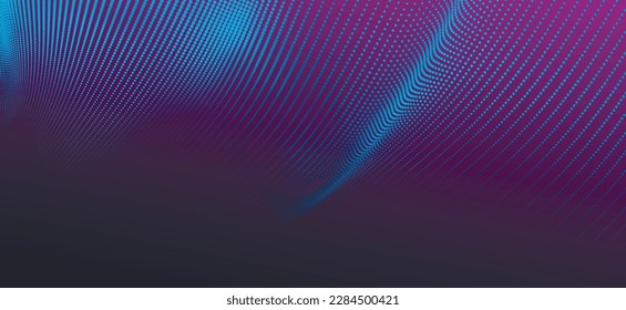 Resumen de la ola digital de partículas. Ola de punto futurista. Vector de fondo de tecnología. Representación 3D.