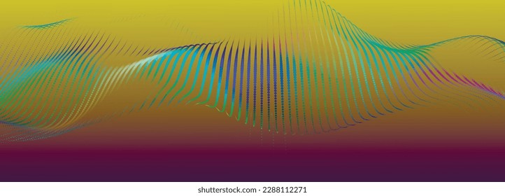 Abstract digital wave of particles. Futuristic point wave. Technology background vector. 3D rendering.