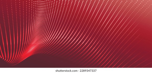 Resumen de la ola digital de partículas. Ola de punto futurista. Vector de fondo de tecnología. Representación 3D.