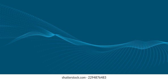 Abstract digital wave of particles. Futuristic point wave. Technology background vector. 3D rendering.