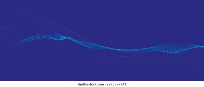 Abstract digital wave of particles. Futuristic point wave. Technology background vector. 3D rendering.