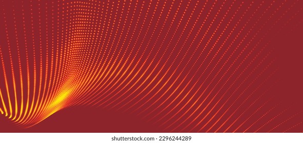 Abstract digital wave of particles. Futuristic point wave. Technology background vector. 3D rendering.