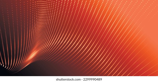 Abstract digital wave of particles. Futuristic point wave. Technology background vector. 3D rendering.