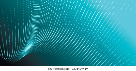 Abstract digital wave of particles. Futuristic point wave. Technology background vector. 3D rendering.