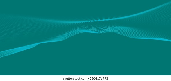 Abstract digital wave of particles. Futuristic point wave. Technology background vector. 3D rendering.