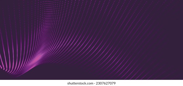 Abstract digital wave of particles. Futuristic point wave. Technology background vector. 3D rendering.