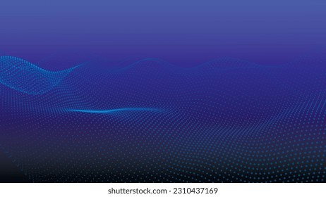 Abstract digital wave of particles. Futuristic point wave. Technology background vector. 3D rendering.