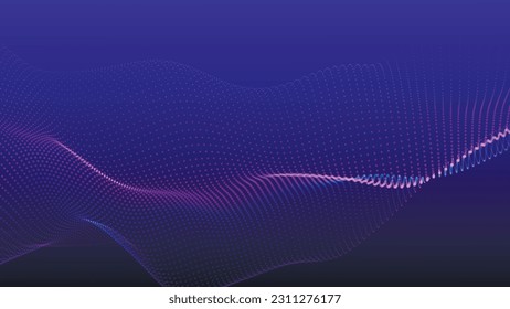 Abstract digital wave of particles. Futuristic point wave. Technology background vector. 3D rendering.