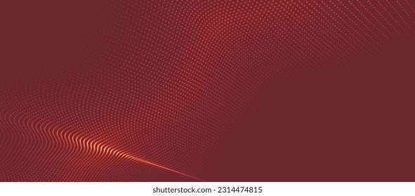 Resumen de la ola digital de partículas. Ola de punto futurista. Vector de fondo de tecnología. Representación 3D.