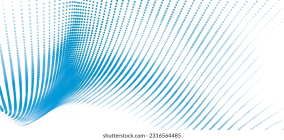 Abstract digital wave of particles. Futuristic point wave. Technology background vector. 3D rendering.