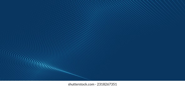 Abstract digital wave of particles. Futuristic point wave. Technology background vector. 3D rendering.
