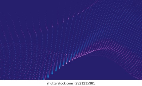 Abstract digital wave of particles. Futuristic point wave. Technology background vector. 3D rendering.