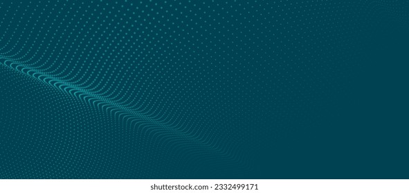 Resumen de la ola digital de partículas. Ola de punto futurista. Vector de fondo de tecnología. Representación 3D.