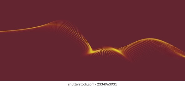 Abstract digital wave of particles. Futuristic point wave. Technology background vector. 3D rendering.