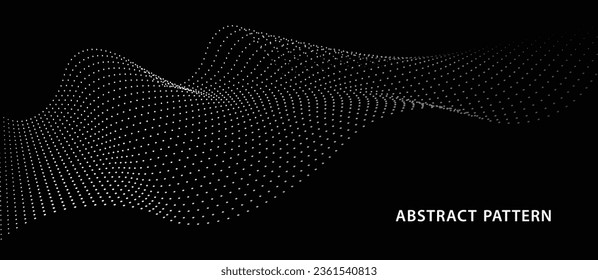 Resumen de la ola digital de partículas. Ola de punto futurista. Vector de fondo de tecnología. Ilustración del vector